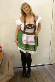 Alpine lodge chambermaid Lila Lovely strips & poses with a facial cumshot