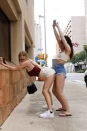 Amateur babes Angel Youngs and Liz Jordan getting wild and dirty