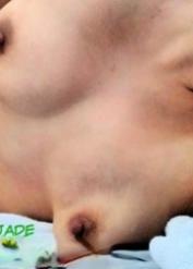 Asian woman Jasmine Jade takes nude selfies while wearing glasses