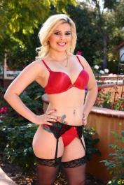 Blonde Cuban babe Rikki Rumor teases in nylons & gives a sizzling POV blowjob