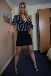 Blonde femdom Jentina Small enjoys doggystyle sex with a male sub