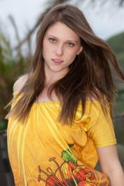 Brunette amateur Shae Snow stripping and playing with her pussy outside