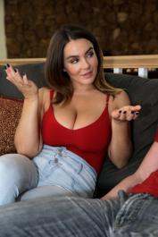 Brunette cutie Natasha Nice uncovers her huge bum and big naturals before sex