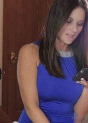 Brunette MILF with a hot ass Mandy Flores licks the top of a cock