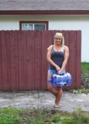 Busty amateur MILF Paris Knight gets oiled up and screwed by horny boy