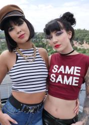 Classy Charlotte Sartre and Lady Dee's cowgirl scene