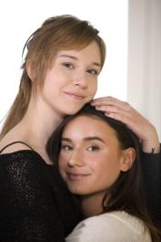 Cute lesbian teens Alice Klay & Lana Roy devour each other