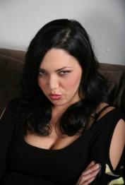 Dark haired wife Megan Foxx sucks and fucks a BBC in front of her cuckold
