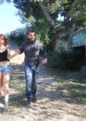 European redhead Lilyan Red gives a blowjob and gets fucked outdoors