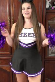 Fat cheerleader Lexxxi Nicole Scarlet gives head before a passionate POV fuck