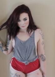 Gorgeous tattooed Chloe Carter spread nude for no condom POV pussy penetration