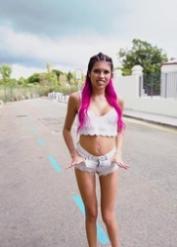 Latina Macarena Lewis gets fucked in public by a big-dicked dude she just met