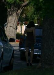 Lusty MILF wife Karrlie Dawn gets clothed big tits fondled on the patio