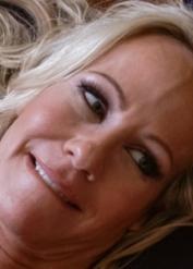 MILF Simone Sonay rides different cocks for the first time in a home gangbang