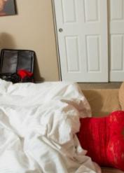 Raunchy wife Tory Lane gets her face drenched after a thorough bedroom boning
