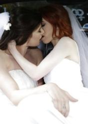 Real life dykes Dolly Little and Kymberlee Anne having strapon sex session