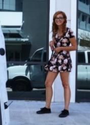 Redhead American babe Kadence Marie gets rammed in the back of a bus