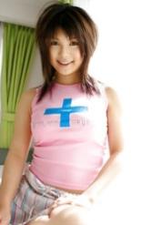 Sexy asian babe Azumi Harusaki uncovering her titties and shaggy pussy