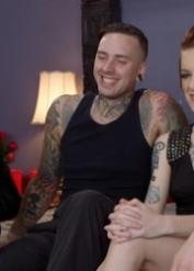Short-haired bitch Jeze Belle has hot threesome with two bisexual boyfriends