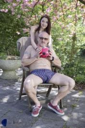 Skinny babe Charlotte Johnson treats her sugar daddy to some wild outdoor sex