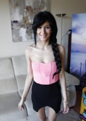 Slim tattooed milf Megan Hot strips and exposes her thin frame