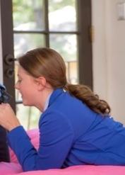 Teen schoolgirl Shae Snow goes nasty with some dude and sucks his big dick