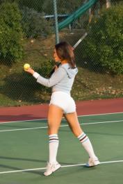 Tiny tennis babes Kristina Rose & Lana Lopez enjoy taste of each other