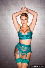Well-formed Gabbie Carter at doggystyle trailer