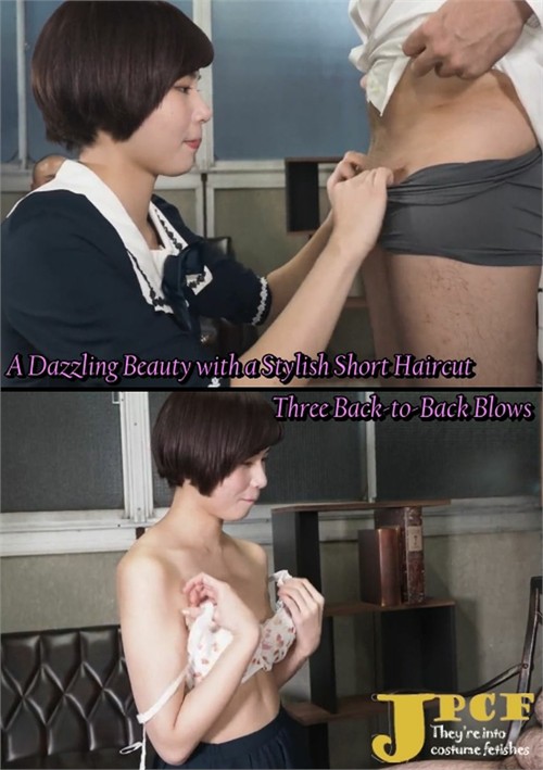 A Dazzling Beauty With A Stylish Short Haircut Three Back-To-Back Blows